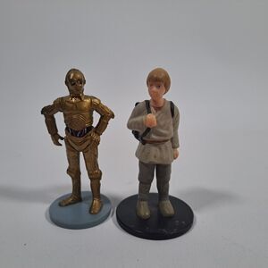 VTG Star Wars C3PO Luke Skywalker 1999 Lucas Film Applause Cake Topper Figure